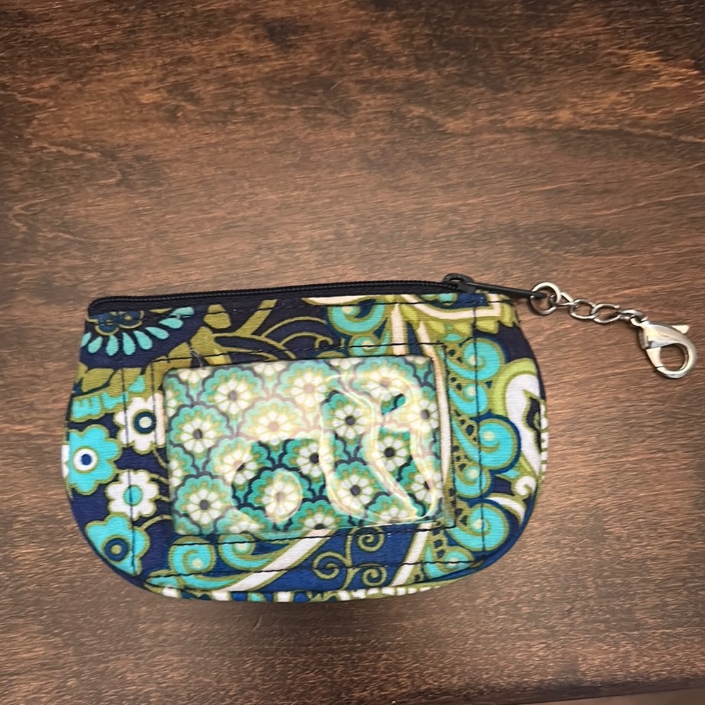 Vera Bradley Navy and Teal Floral Pouch